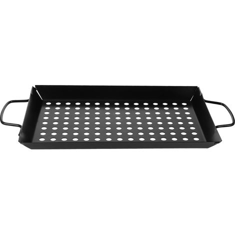 Plaque de Barbecue Perforée 30x20x2,5 Cm en Matériau Alimentaire Résistant la Chaleur, Panier à Cuisson pour Légumes et Grillades en Extérieur, Poêle à Frire Antirouille (1/5)