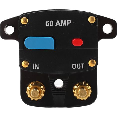 Disjoncteur à réarmement manuel pour système audio de voiture, bateau, camion, bus, porte-fusible en ligne 60 A (1/5)
