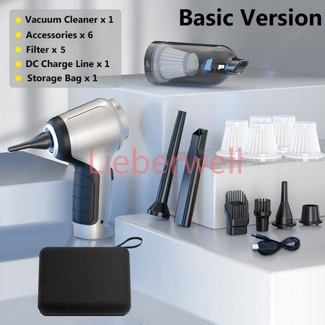 95000Pa aspirateur Portable sans fil voiture aspirateur à main Mini pour voiture maison bureau clavier nettoyage nettoyeur sans fil,Basic 5HEPA Box (1/4)