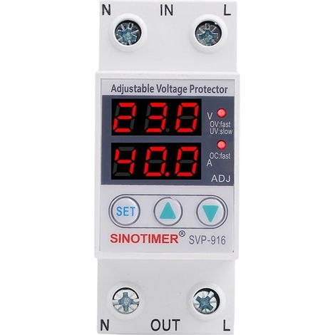 Stabilisateur de tension SVP-916, 40 A/63 A, protection intelligente, 220 V, blanc
