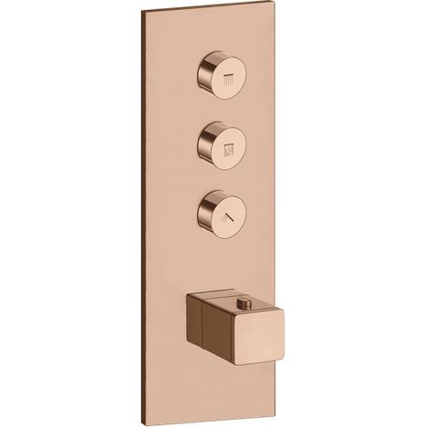 Façade Thermo Twist thermostatique 3 sorties Or Rose Quadri - CRISTINA ONDYNA XQ61346P (1/2)