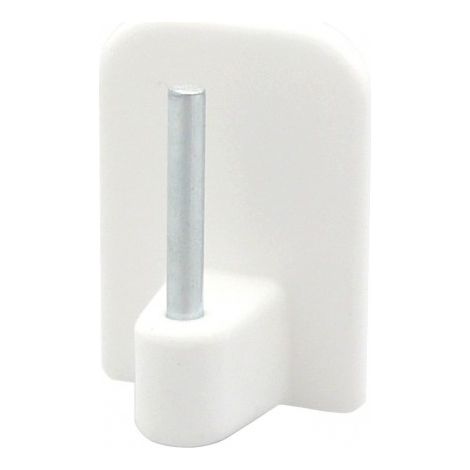 Juego de 4 soportes para barra de cristal autoadhesivos, 10 mm, blanco mate Centrale Brico