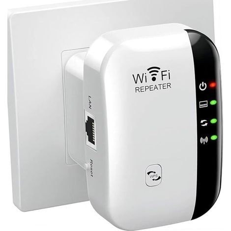 Leistungsstarker 300-Mbit/s-WLAN-Repeater, leistungsstarker 2,4-GHz-WLAN-Verstärker, WLAN-Reichweitenverstärker, WLAN-Repeater-Extender mit Ethernet-Anschluss, WLAN-Extender, WLAN-Booster, WPS-Schutz (1/5)