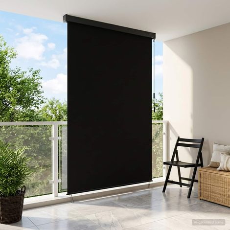 vidaXL Tenda a rullo Nero 100 x 250 cm Tessuto e Alluminio