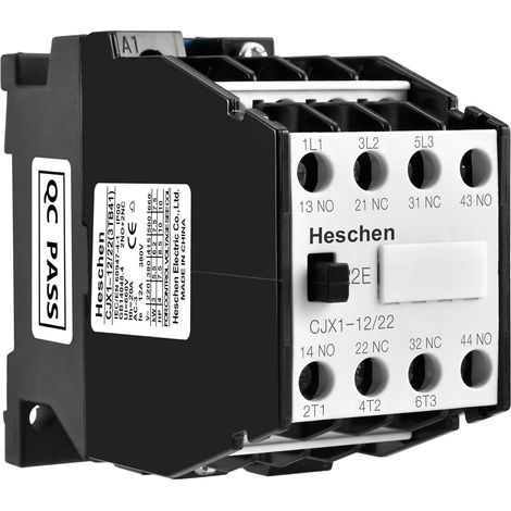 AC Contactor CJX1-12/22, 220 V, 50/60 Hz, Coil, 3P, 3-Pole, 2NO+2NC, 380 V, 20 A, 5.5 kW (1/5)
