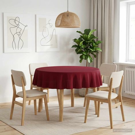 vidaXL Tissu de Table Rond Bordeaux Ø 160 cm (1/5)