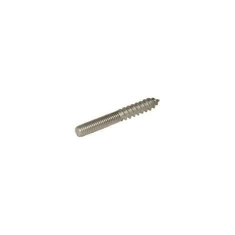 Vis à bois double filet en acier brut – Diamètre 8 mm – Longueur 50 mm – Vendu à l'unité pour bois dur – Serfa (1/2)