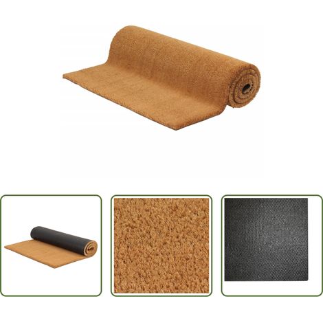 Tapis d'entrée -  Tapis de porte naturel 80x100 cm fibre de coco touffeté (1/5)