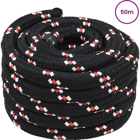 Maison Exclusive - Bootsseil 3 mm 50 m Schwarz und Rot PP (1/5)