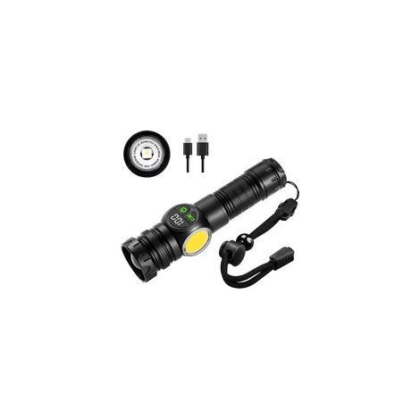Lampe torche magnétique – Lampe torche LED rechargeable – Lampe torche portable – Noire (1/5)