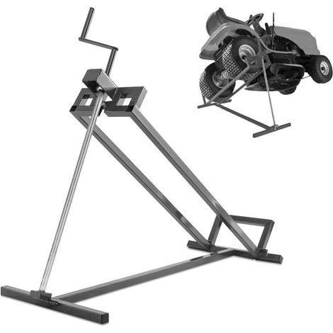 GOPLUS Cric Lève Tracteur de Tondeuse, Lève Tracteur Tondeuse en Métal, Leve Tracteur Tondeuse Hauteur Réglable 11,5-77cm, Outillage de Mecanicien Charge 400kg, Nettoyage Facile, Noir (Noir)