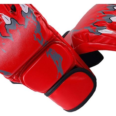 Gants mi-doigts style Griffe de Tigre, réglables pour entraînement - Rouge (1/5)