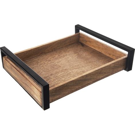Bandeja de madera para servir con asas MANGO 35,5x27 cm (1/5)