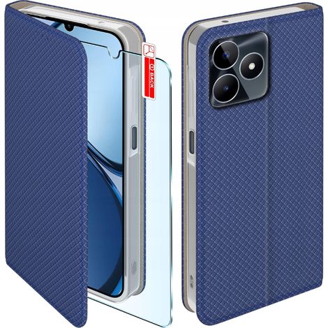Flip-Case für Realme C53  C51  NOTE 50, Marineblau, Hülle + Glas (1/5)