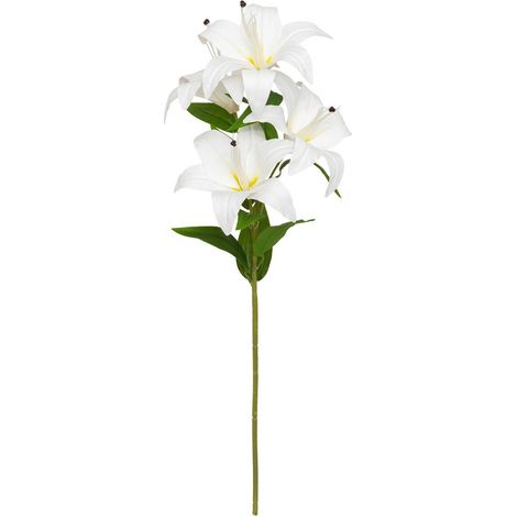 Tallo de 4 lirios artificiales Jago blanco H80cm - Atmosphera créateur d'intérieur
