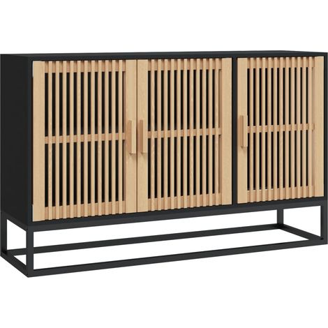Credenza buffet cassettiera mobile contenitore organizer cucina soggiorno soggiorno 105 x 30 x 65 cm pannelli compositi nero 020035833