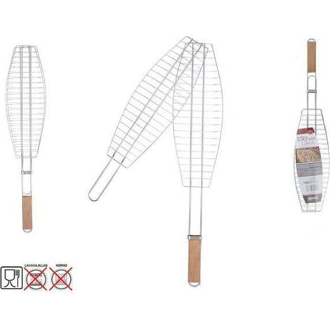 parrilla pescado modelo lima 68x14 x45 cms para usar en barbacoas