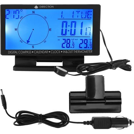 Jauge de thermomètre Automobile numérique multifonctionnelle CD60 avec fonction de Navigation temporelle (1/5)