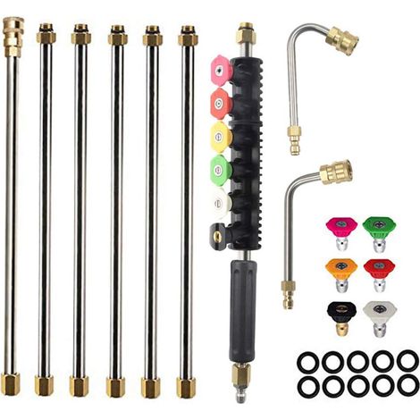 Rallonge télescopique de 120 pouces pour nettoyeur haute pression, outil de nettoyage de canalisations, buse de nettoyage de vitres (1/5)