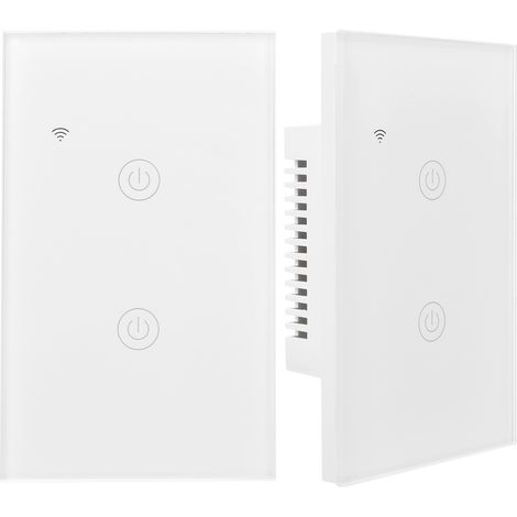 Interrupteur intelligent WiFi GT-121-2 à double canal avec télécommande pour Google Home (100-240 V CA). (1/5)