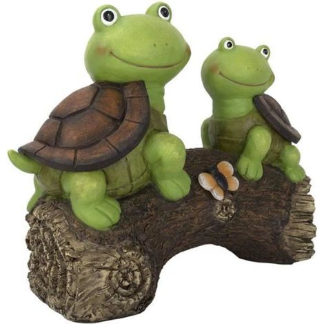 Tortue Statue Jardin Tortue Solaire LED Lumière Animal Figurine Sculpture Résine Décoration Cour Extérieure Jardin Patio Pelouse (1/4)