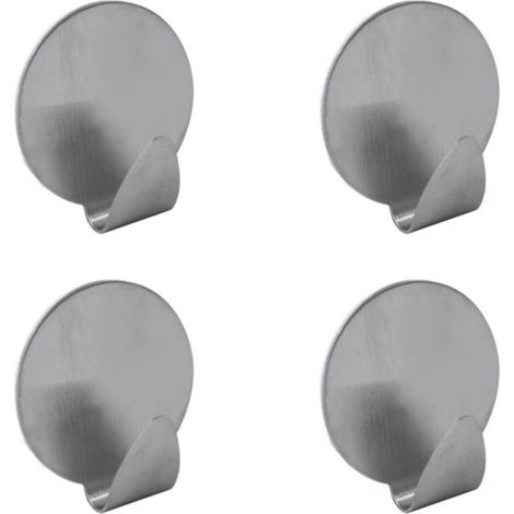 Juego de 4 ganchos de pared adhesivos de acero inoxidable MSV