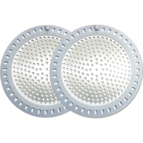 Filtro per scarico doccia in 2 pezzi, filtro per scarico doccia, acciaio inossidabile con bordi in silicone, diametro 4,75 pollici (1/5)