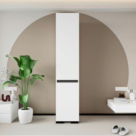 Colonne de rangement design blanche et grise BYRON