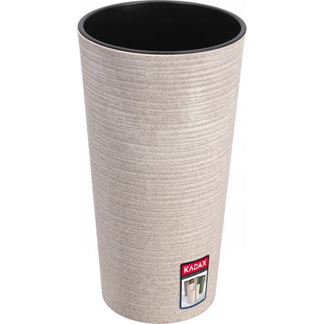 KADAX Bio-Blumentopf, mit Einlage, Pflanzkübel, 19 cm, Beige