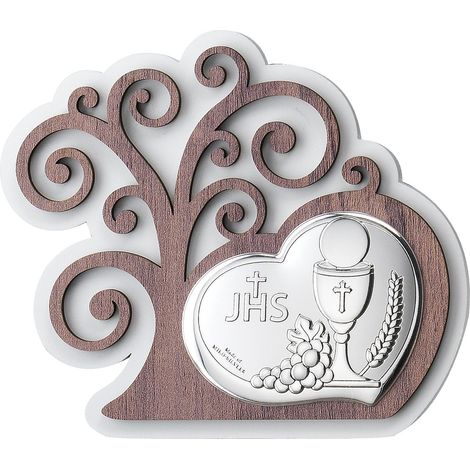 Bild zur Heiligen Kommunion, Silber, Erinnerungsstück zur Erstkommunion mit Gravur Größe: 15 x 13 cm Artikelnummer: VLL331
