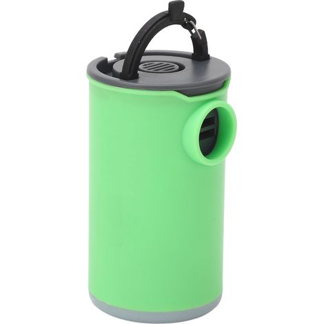 Mini pompe à air portable rechargeable USB avec éclairage intégré et 5 embouts pour gonfler et dégonfler les matelas et canapés gonflables (vert). (1/5)