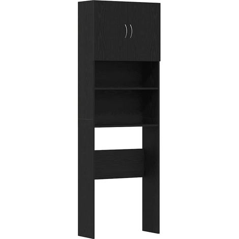 Maison Exclusive - Mobile Lavatrice Rovere Nero 64x24x190 cm in Legno Multistrato