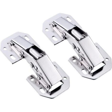 Kitchen cabinet door hinges - invisible, gap-free, easy installation - 2 pieces, 7.6 cm, silver (1/4)