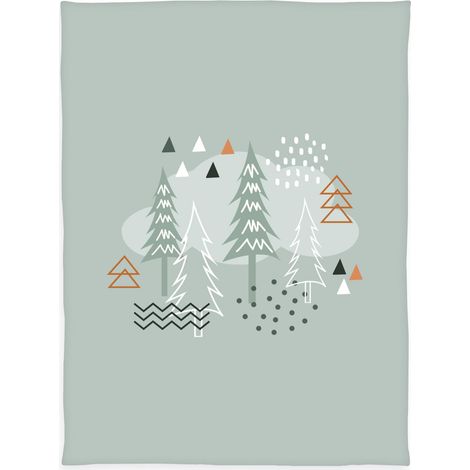 Herding babybest coperta in microfibra, Nordic Forest, 75 x 100 cm, 100% poliestere, verde (1/5)