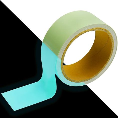 Nastro adesivo blu acquamarina luminescente si illumina al buio Larghezza - 50mm x 3MT