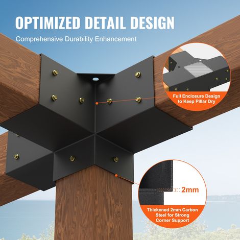 Kit Supports de Pergola 4x4 po 10x10 cm Support de Poteau Bois (1/5)