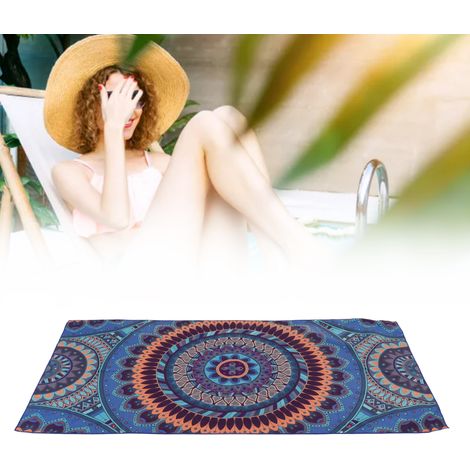 Serviette de plage, serviette de bain à séchage rapide, serviette de plage portable en microfibre pour la natation et les voyages, type B (1/5)