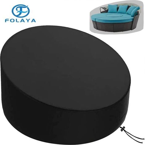 Housse de lit de jardin imperméable FOLAYA en Oxford 210D anti-vent - Noir (1/2)