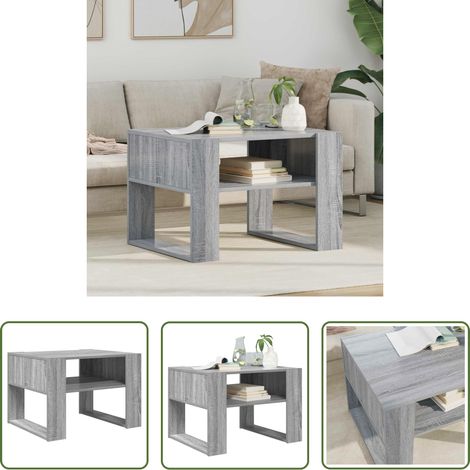 Table basse bois - Table basse Gris Sonoma 66 x 53 x 45 cm Bois d'ingénierie (1/5)