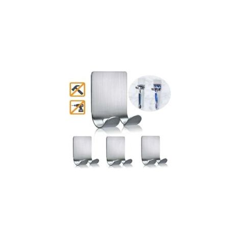 Set mit 4 Duschrasiererhaltern, selbstklebende Duschhaken, kein Bohren erforderlich, geeignet für Rasierer, Bürsten, Handtücher - Crezuo (1/4)