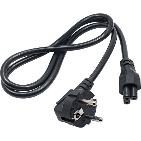 Cavo di alimentazione a 3 pin per laptop Akyga AK-NB-08A, connettore a quadrifoglio IEC C5 CEE 7/7, 1 m. (1/3)