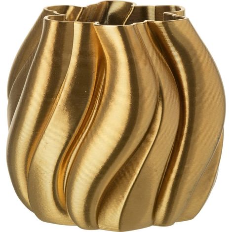 Vase doré irrégulier en grès imprimé 3d - doré (1/3)
