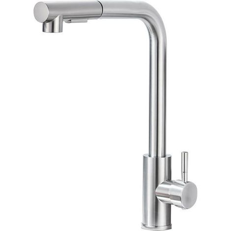 1 Robinet de cuisine,Acier inoxydable,Pivotant 360 degrés,Double jet,Système eau chaude et froide,Cuisine (1/5)