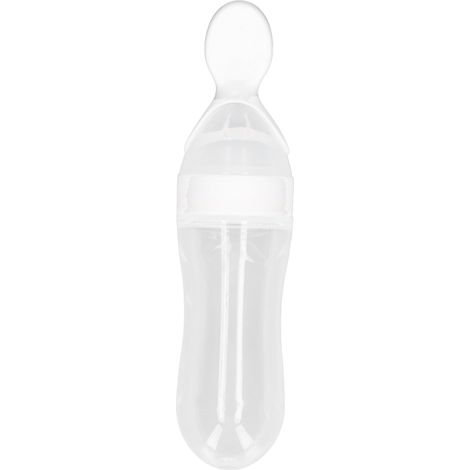 Cuillère pour biberon pratique et légère en gel de silice, à extrusion, blanche. (1/5)