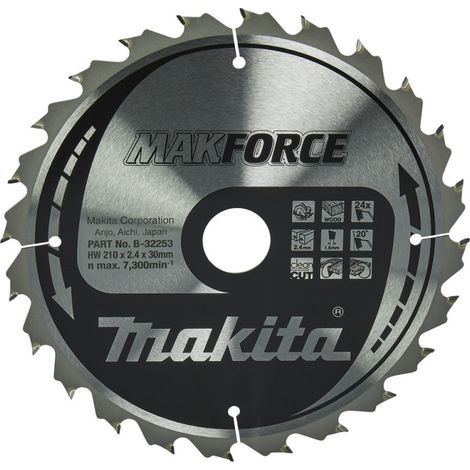 Makita Kreissägeblatt MAKFORCE 210/30 mm, 24 Zähne, 1,6 mm, Holz