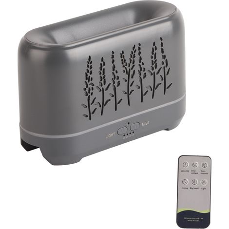 Diffuseur d'huiles essentielles 200 ml, silencieux et ajouré, avec lumière flamme et télécommande, idéal pour dormir, travailler ou étudier. Prise britannique 100-240 V. (1/5)