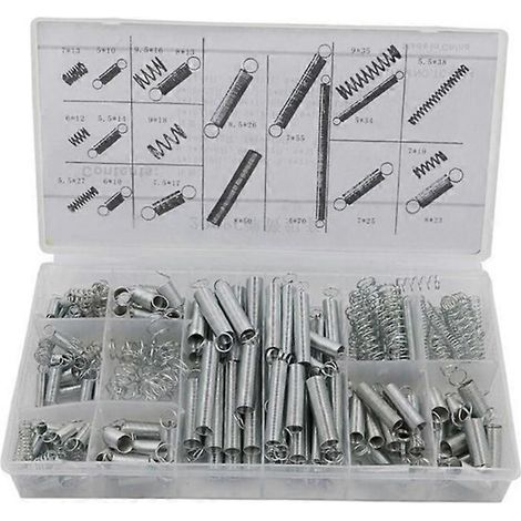 Kit de 200 ressorts assortis, 20 tailles différentes, ressorts en acier pour réparations (1/5)