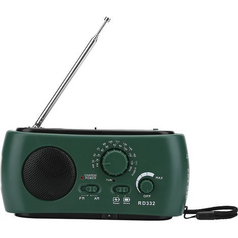 Tragbares Solarradio, Solar-Kurbelradio mit LED-Taschenlampe, tragbare Notfallkamera, solarbetriebenes AM/FM-Radio mit LED-Touch-Beleuchtung, Notfall-Handyladegerät (1/5)