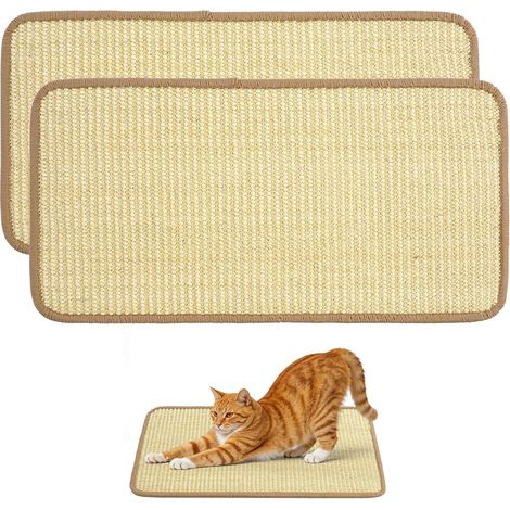 2 Pièces Tapis Griffoir Chat en Sisal, 50 x 25 cm Tapis Griffoir pour Chat, Tapis à Gratter Rectangle Antidérapant, Tapis en Sisal Naturel Résistante Robuste pour Murs, Portes, Canapé, Meubles (1/5)