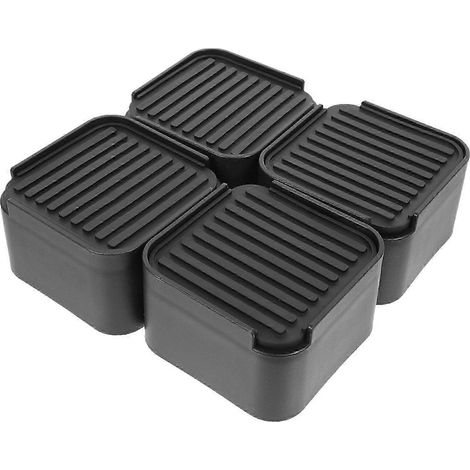 Rehausseurs de lit réglables, coins carrés de sécurité, gain de place, rangement supplémentaire, patins anti-rayures, 4 patins de pied + 8 tapis en caoutchouc pour meubles de maison (1/5)